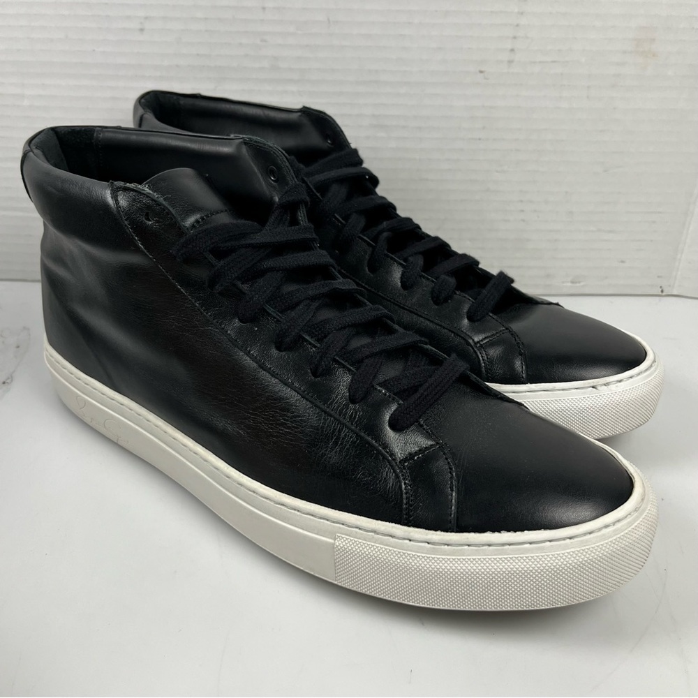 Southern Gents Black Leather Mid Top Sneakers Mens Size 12